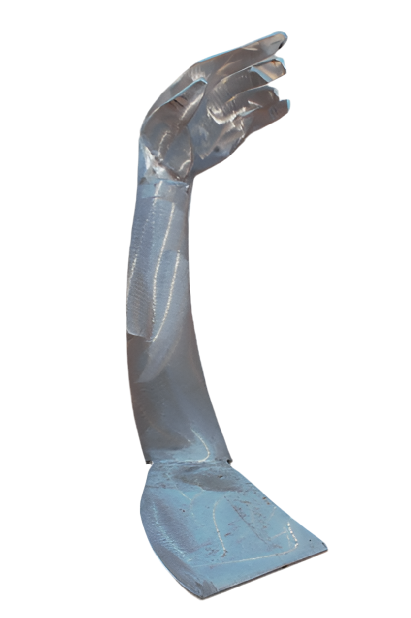 Vintage Modernist Brushed Stainless Steel Hand Sculpture