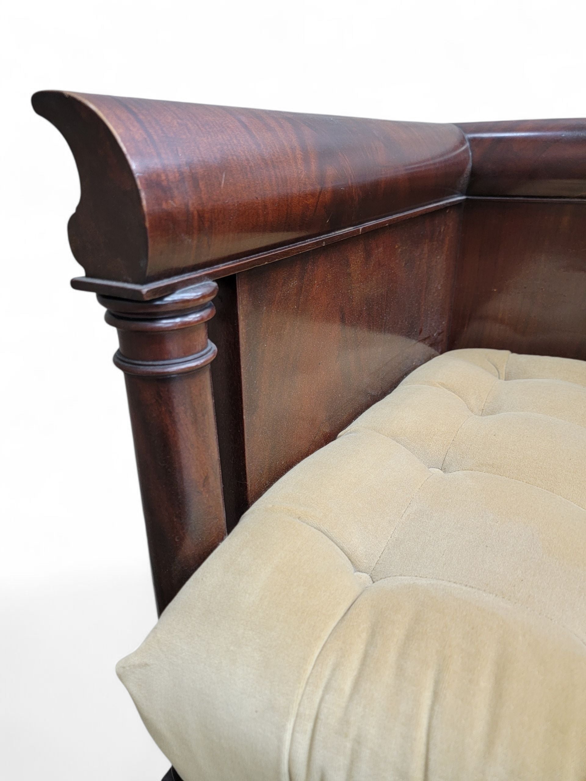 Antique English Colonial Mahogany Cube Chair