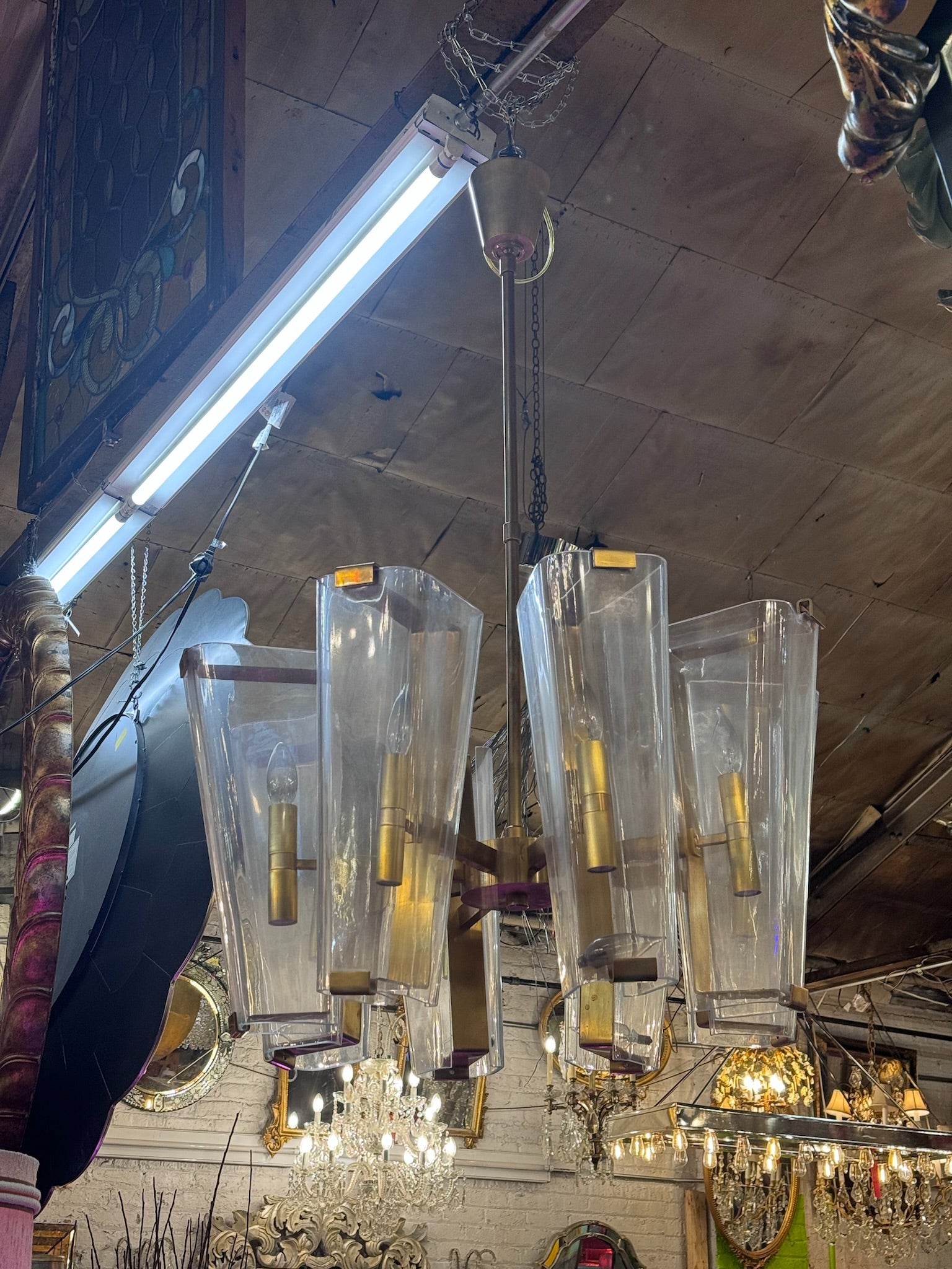 Visual Comfort Alpine Chandelier by Aerin in Hand Rubbed Antique Brass