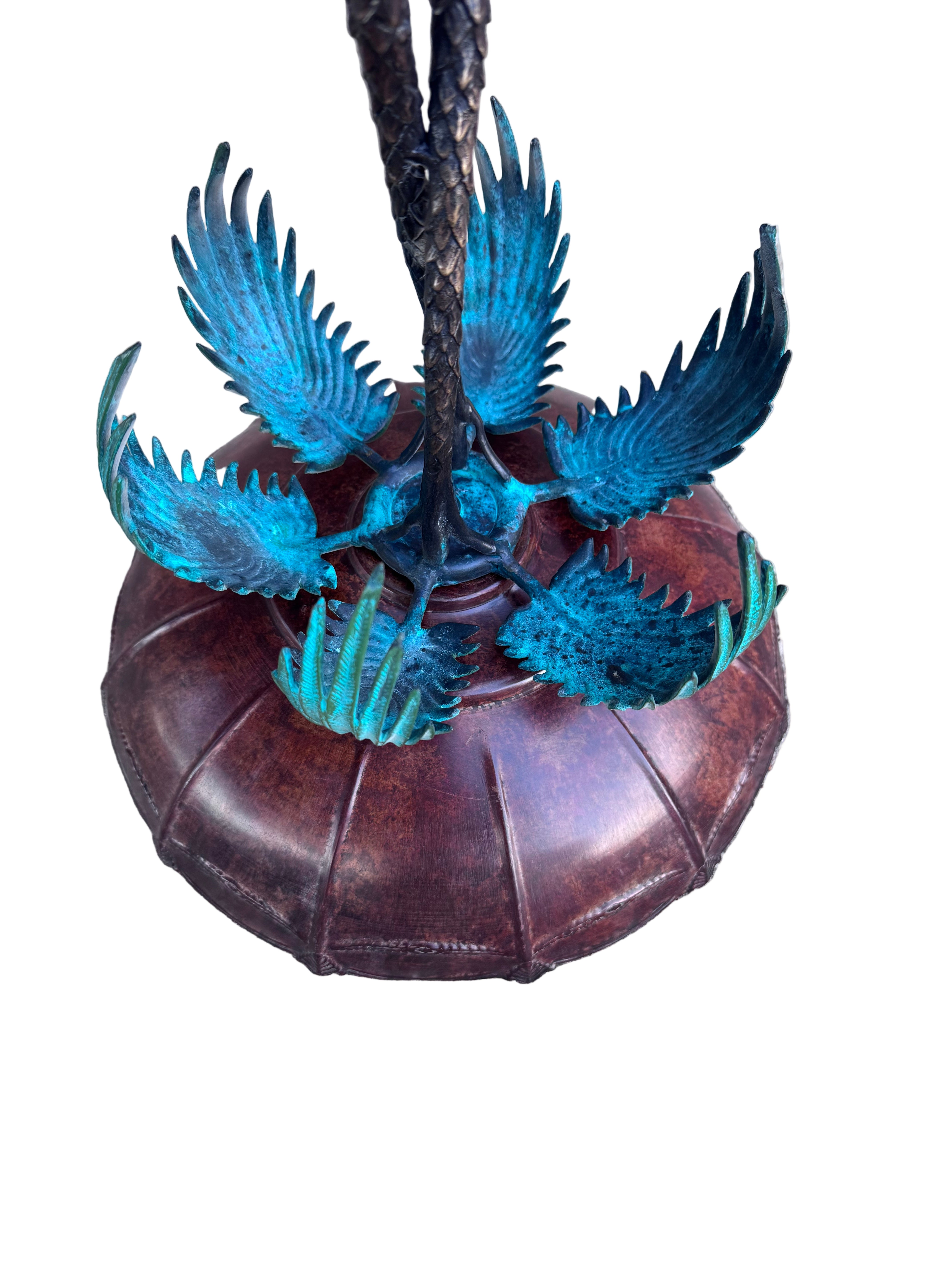 Anglo Indian Bronze Serving Bowl on a Palm Tree Stand with Camel