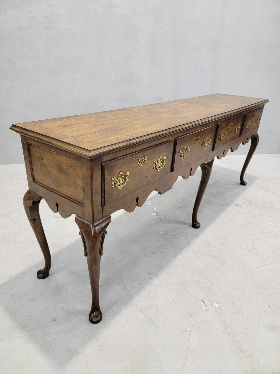 Vintage Queen Anne Style Walnut Console Table/Sideboard by Baker Furniture