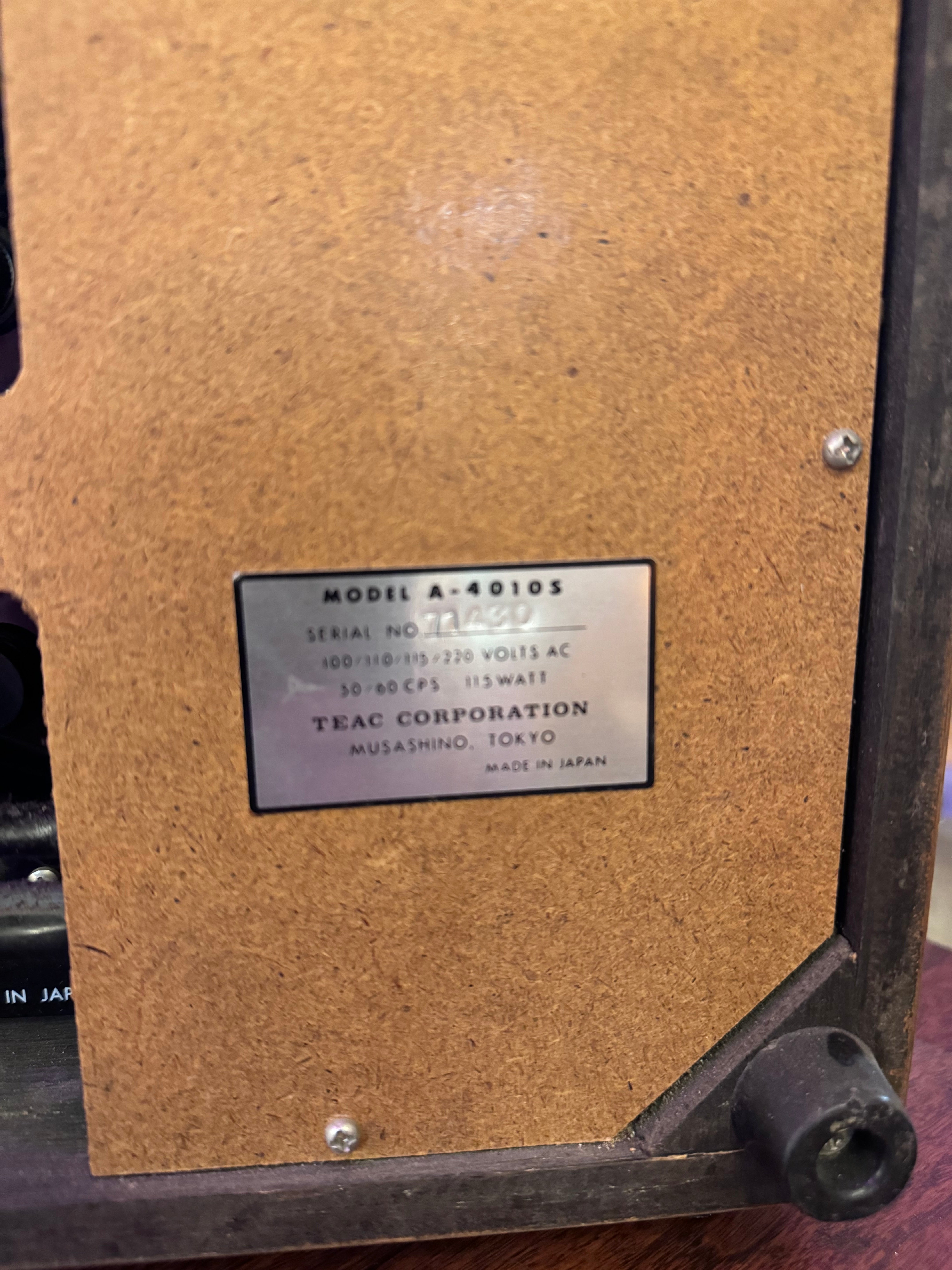 Vintage TEAC Automatic Reverse A-4010S Stereo Record Amplifier