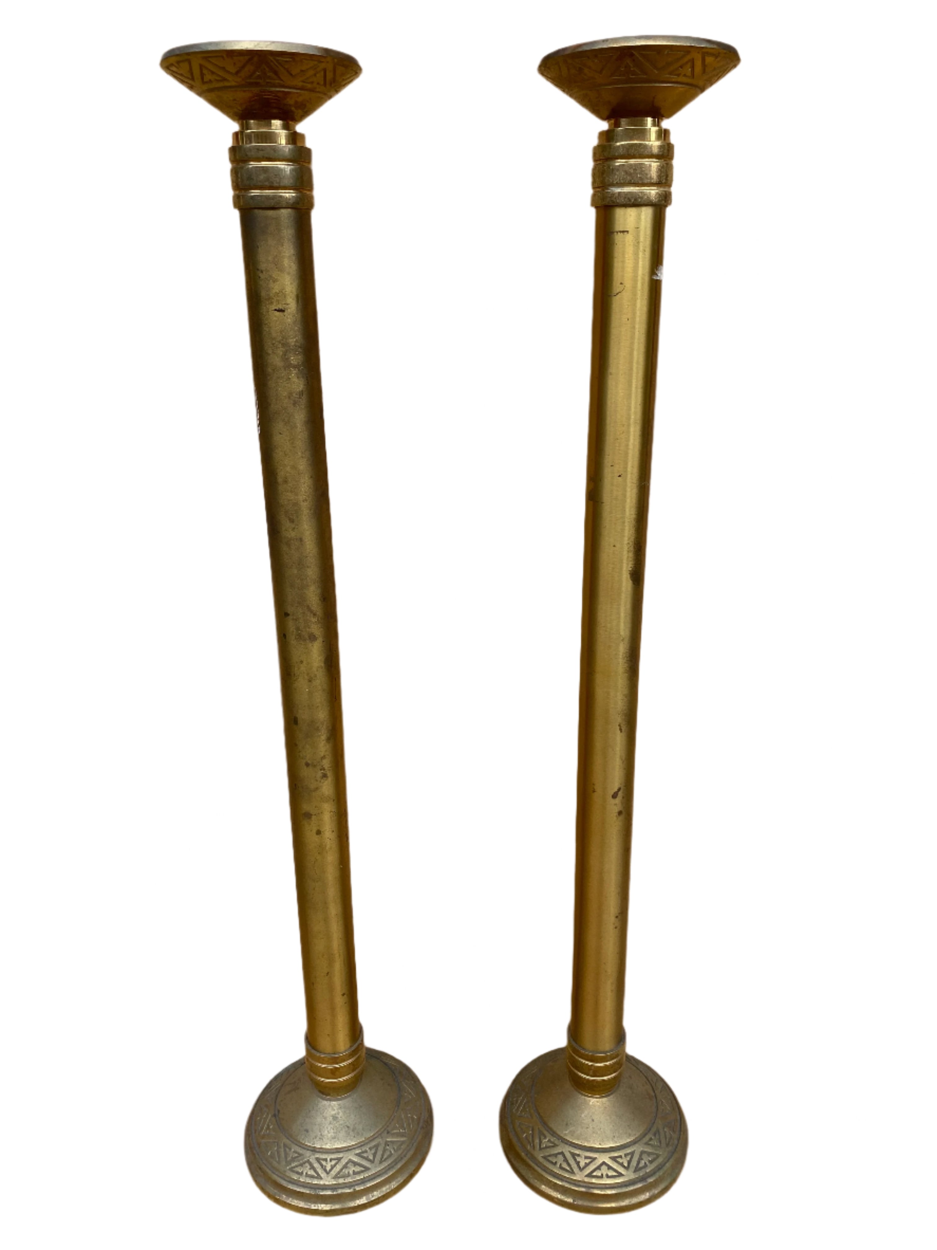 Antique Church Altar Floor Candle Holders