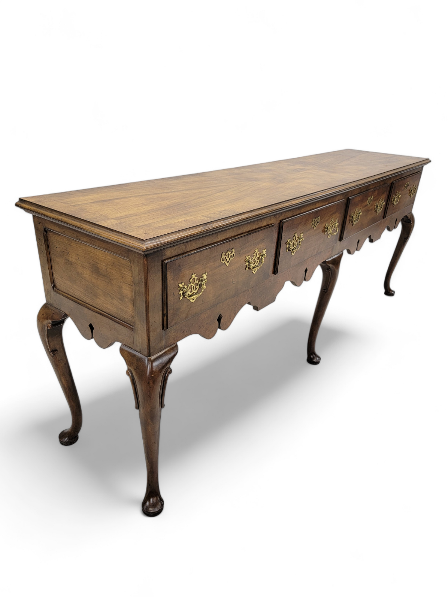 Vintage Queen Anne Style Walnut Console Table/Sideboard by Baker Furniture