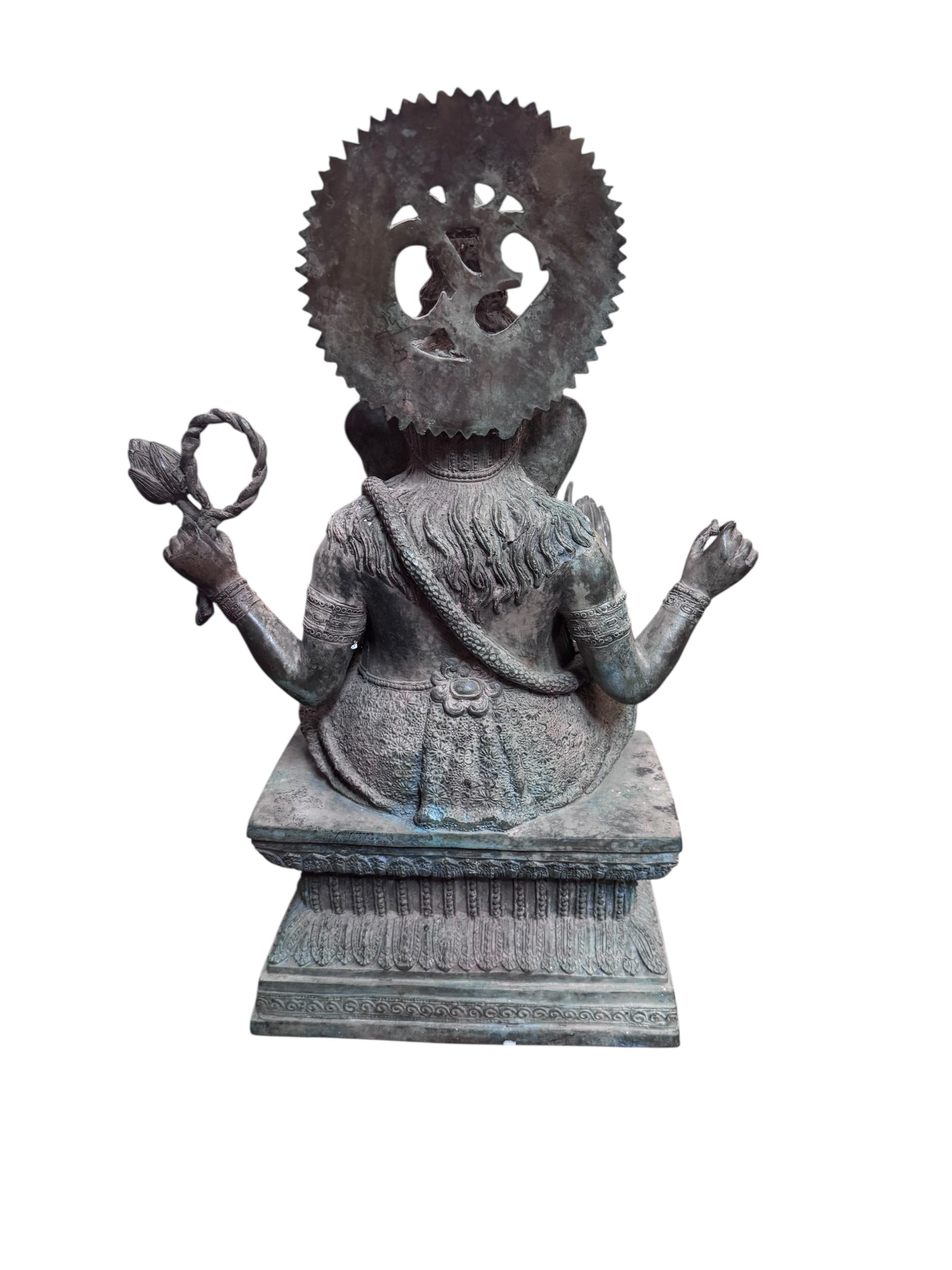 Antique Ganesha Statue Hindu Elephant God War Religious