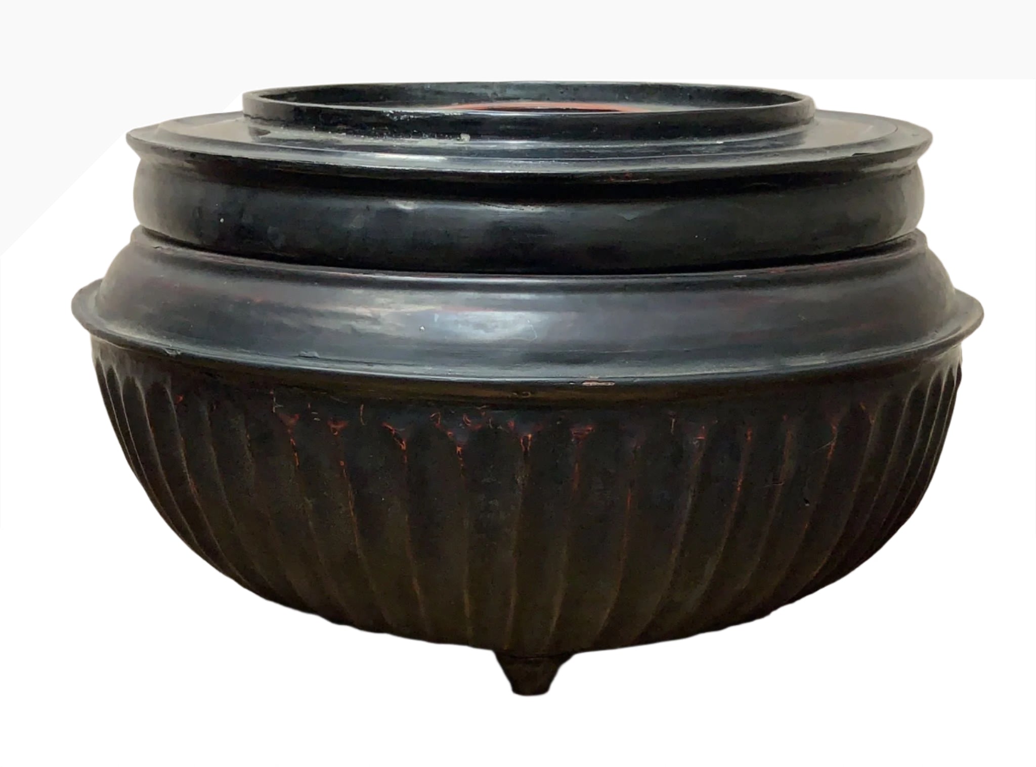 Antique Burmese Black Monk Offering Bowl Set