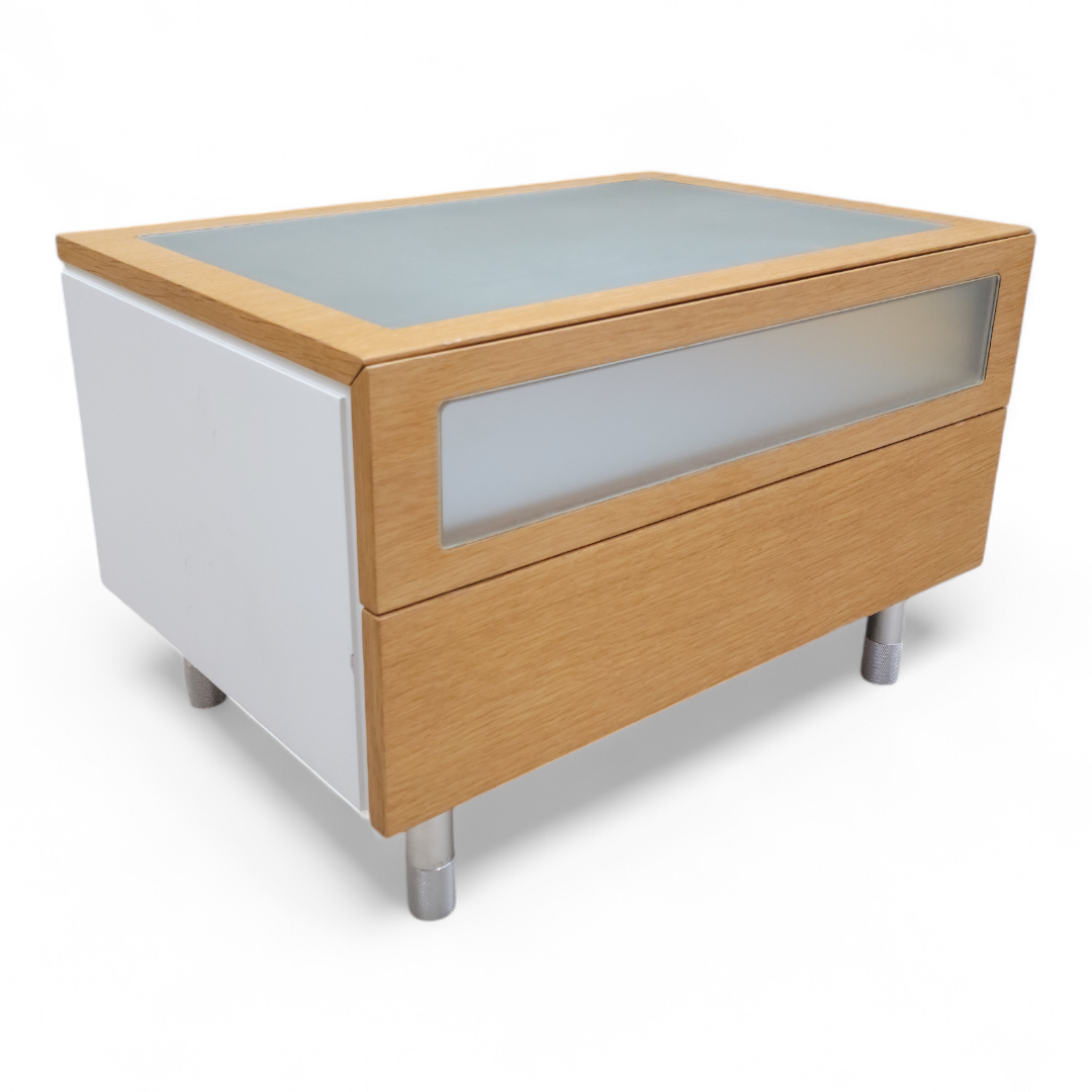 Postmodern Italian Frosted Glass Dresser with Side Chest