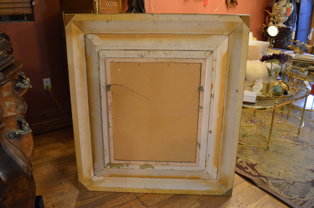 Victorian Gold Gilded Carved Ornate Square Wall Mirror
