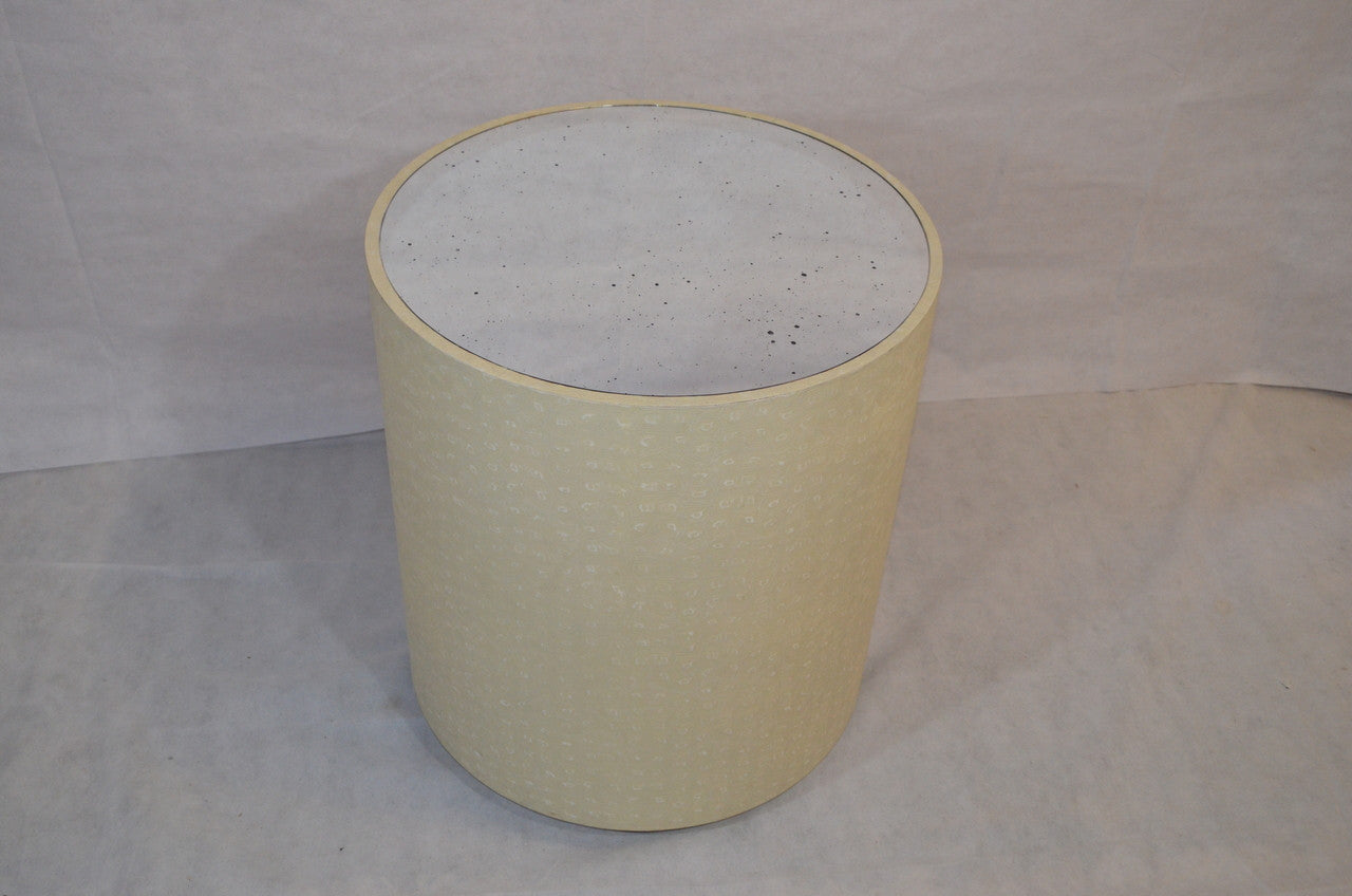 Made Goods Jordan Side Table in Cream Faux Turtle