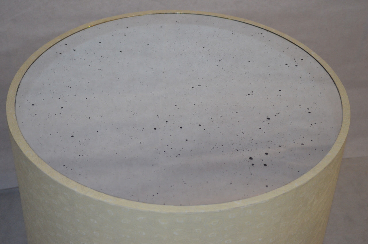 Made Goods Jordan Side Table in Cream Faux Turtle