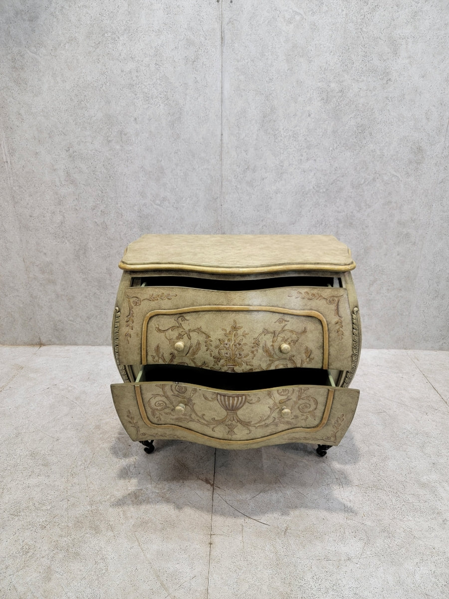 Vintage Italian Venetian Style Hand Painted Bombe Chest by Collezione Europa