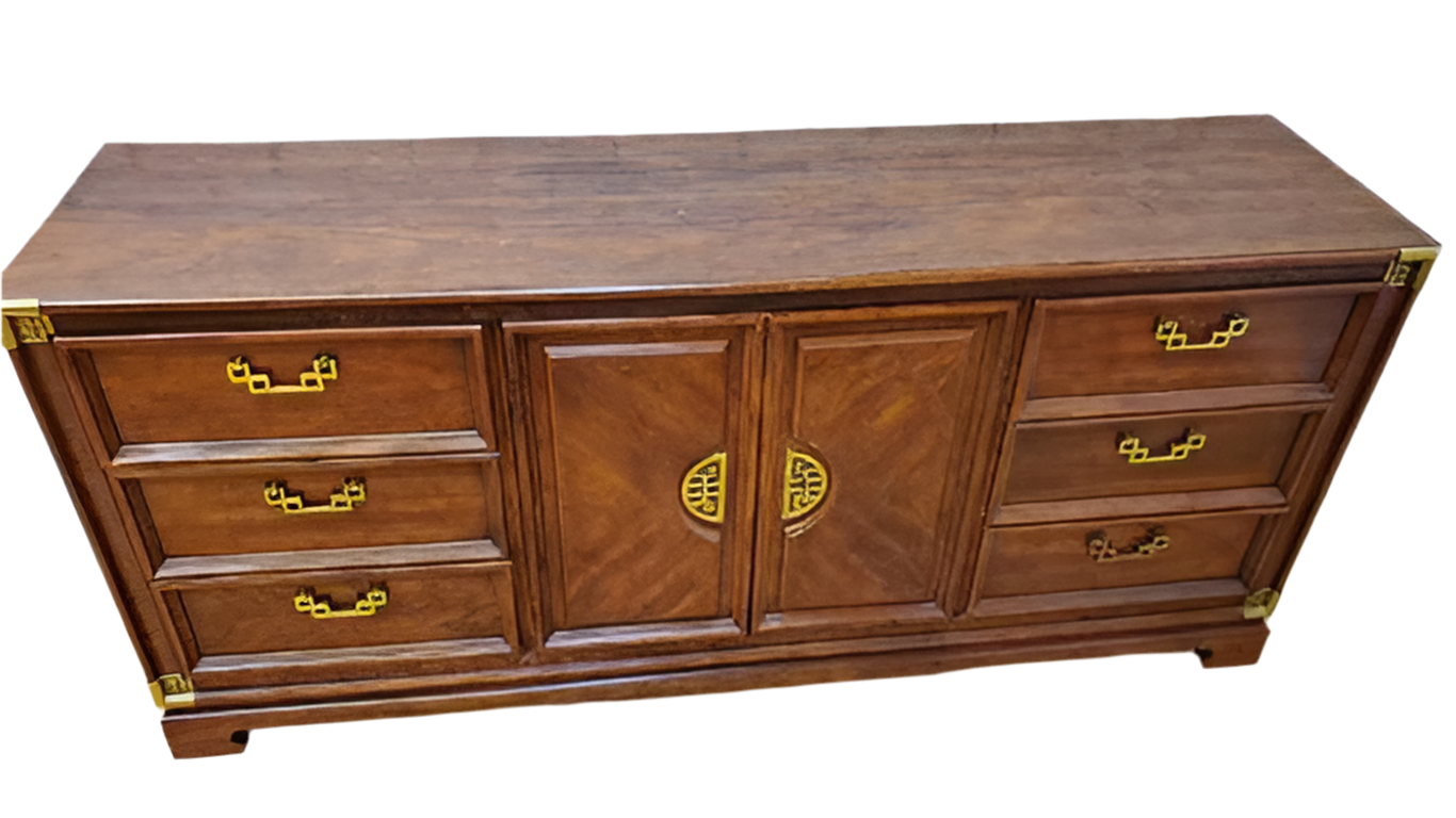Hollywood Regency Bassett Furniture Asian Chinoiserie Credenza
