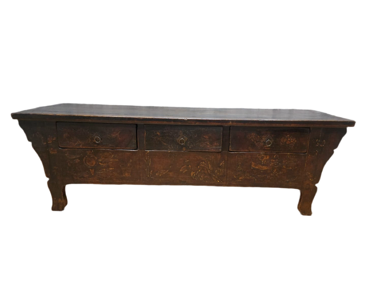 Antique Carved Shanxi Province Coffer Sideboard With Drawers
