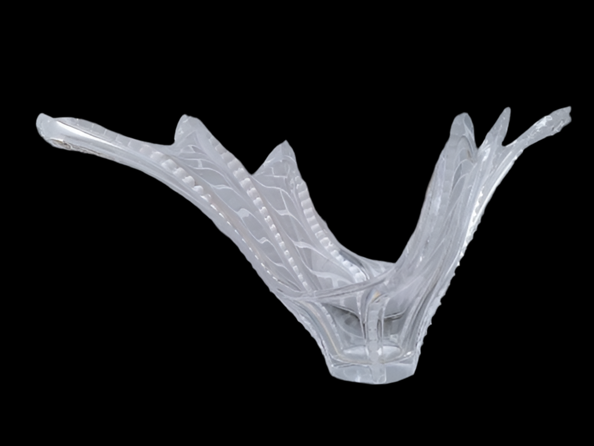 Vintage Mid Century French Cofrac Art Verrier Free Form Crystal Centerpiece