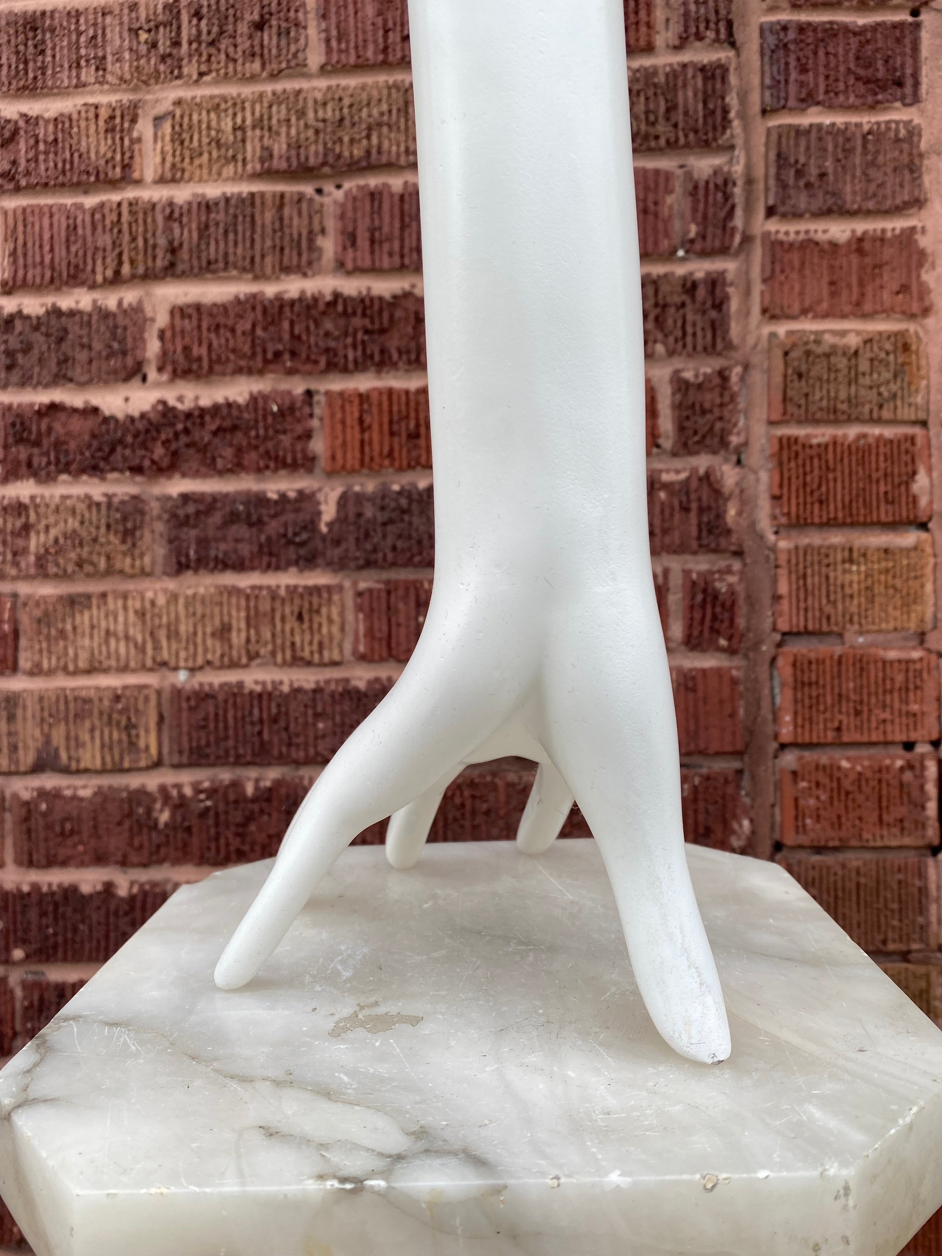 Head-in-Hand 1990s Tall White Sculpture