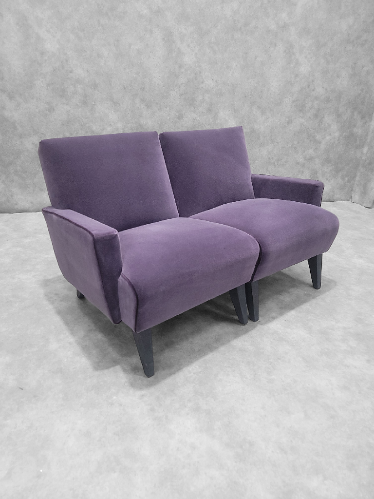 Mid Century Modern Jens Risom Split Single Arm Lounge Chairs Newly Reupholstered - Set of 2