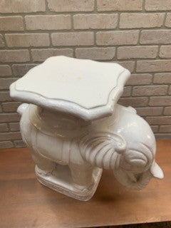 Vintage White Elephant Pedestal Table