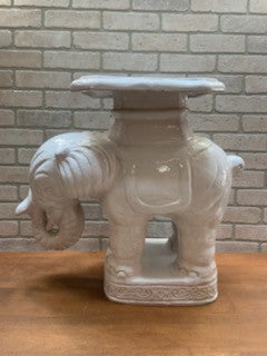 Vintage White Elephant Pedestal Table