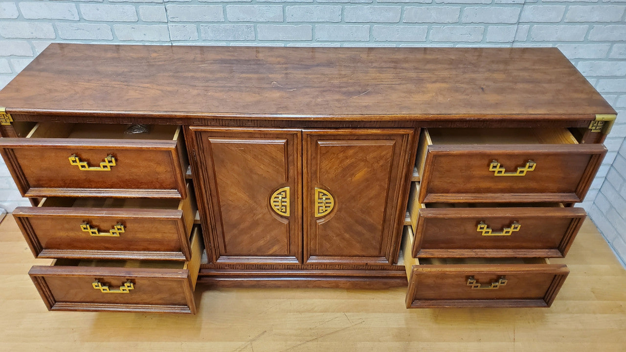 Hollywood Regency Bassett Furniture Asian Chinoiserie Credenza