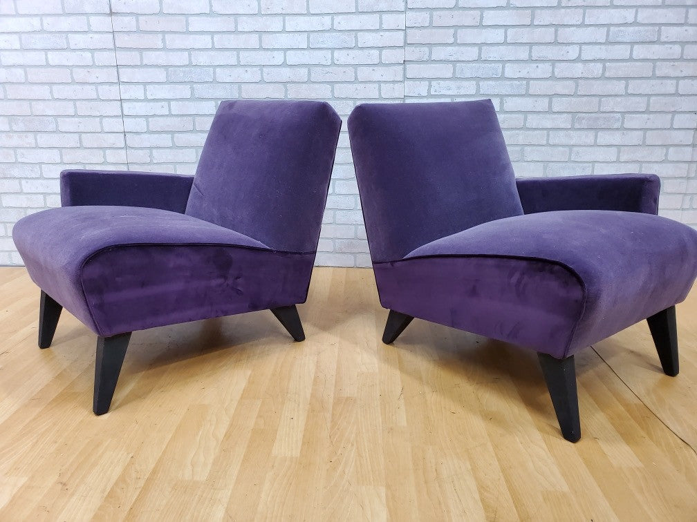 Rare Jens Risom Split Single Arm Lounge Chairs Newly Reupholstered - Set of 2
