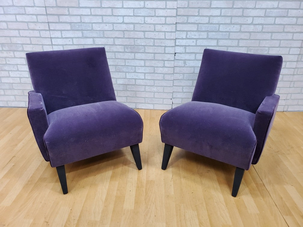 Rare Jens Risom Split Single Arm Lounge Chairs Newly Reupholstered - Set of 2