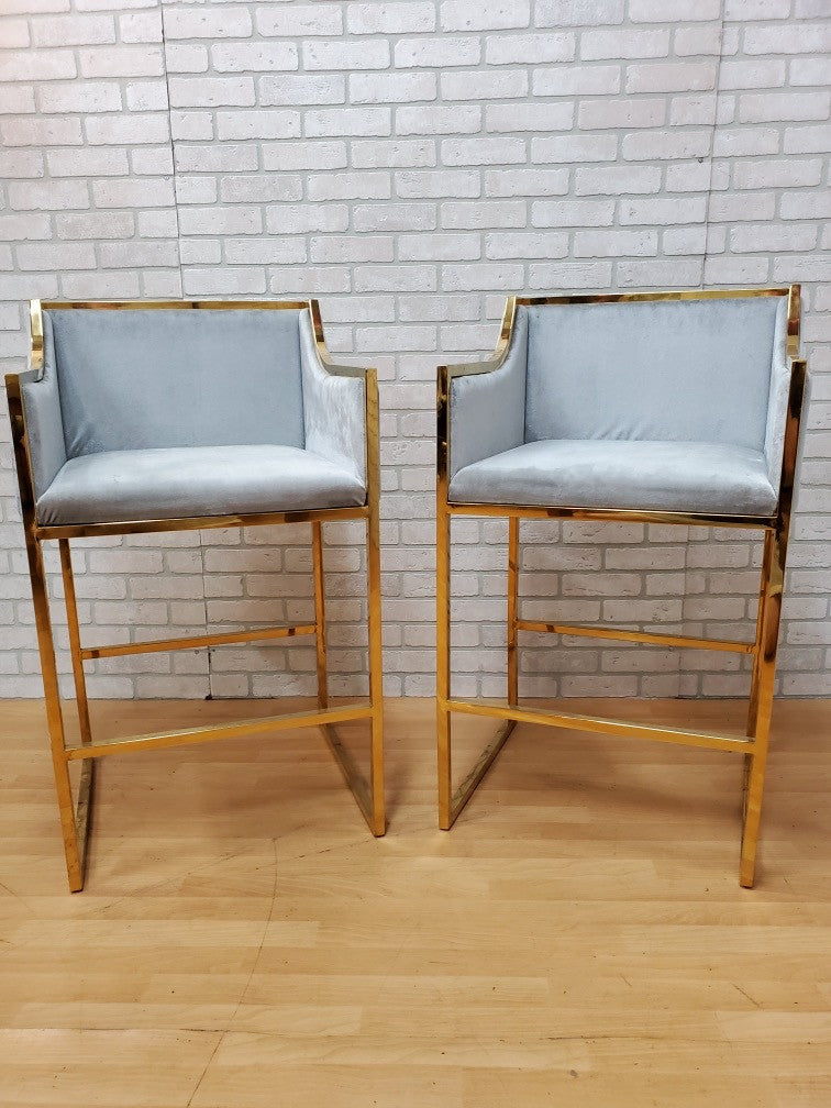 J Erin Gold Bar Chair - Pair