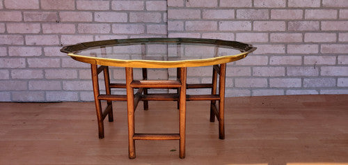 Hollywood Regency Chinoiserie Faux-Bamboo Cocktail Table