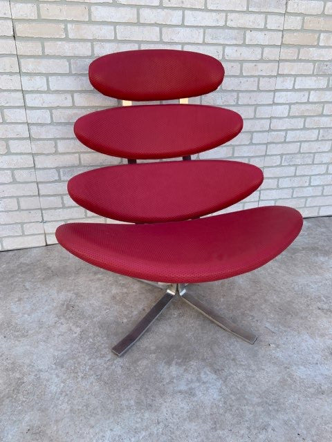 Mid Century Modern Poul M. Volther for Erik Jorgensen Corona Chair Newly Upholstered