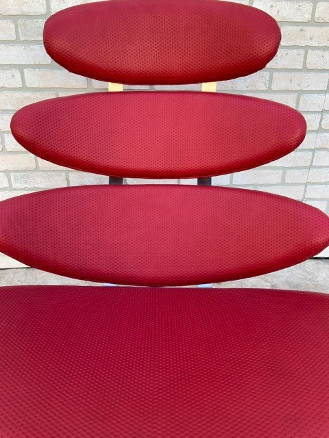 MCM Corona Chair by Poul M. Volther Newly Reupholstered in Embossed Red Leather