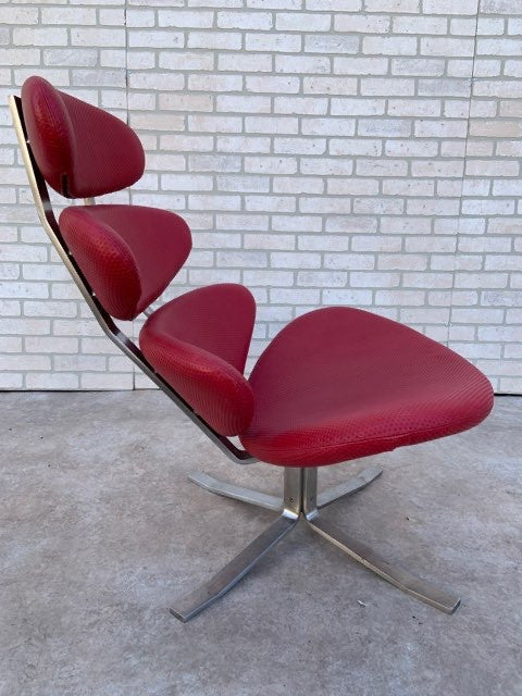 Mid Century Modern Poul M. Volther for Erik Jorgensen Corona Chair Newly Upholstered