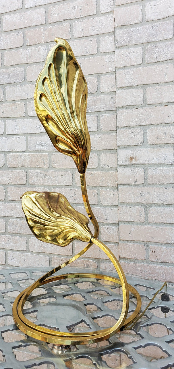 Italian Brass Double Leaf Desk Lamp by Carlo Giorgi & Tommaso Barbi for Bottega Gadda