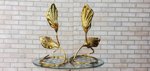 Italian Brass Double Leaf Desk Lamp by Carlo Giorgi & Tommaso Barbi for Bottega Gadda