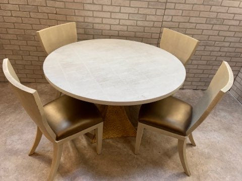 Made Goods Vintage Faux Shagreen Noor Dining Table and 4 Blair Chairs - Set of 5