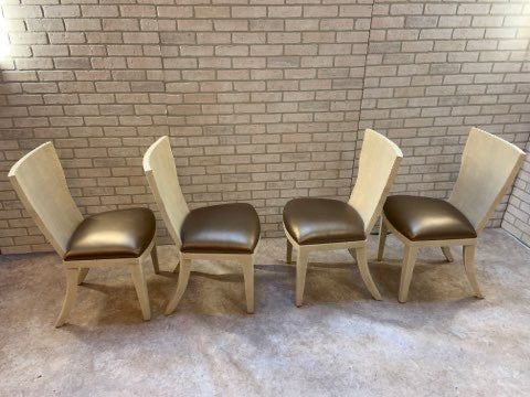 Made Goods Vintage Faux Shagreen Noor Dining Table and 4 Blair Chairs - Set of 5