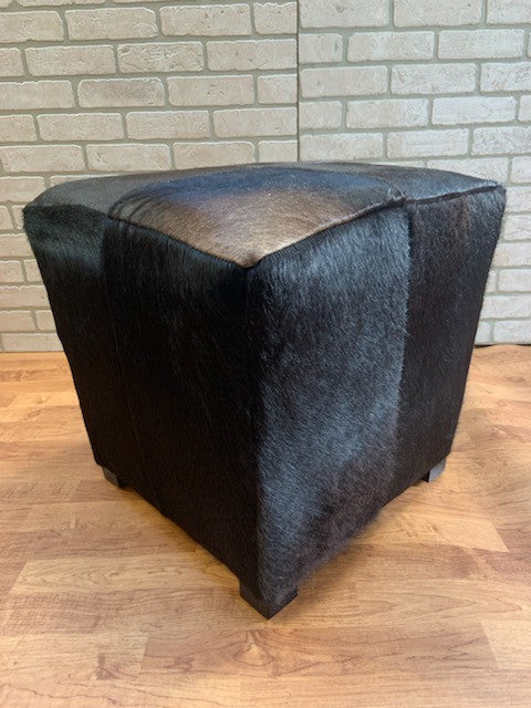 Made Goods Essex Dark Brown Cowhide Ottomans  - Pair