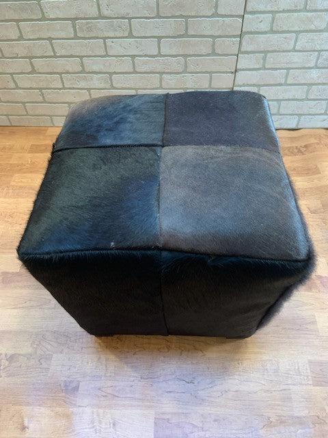 Made Goods Essex Dark Brown Cowhide Ottomans  - Pair
