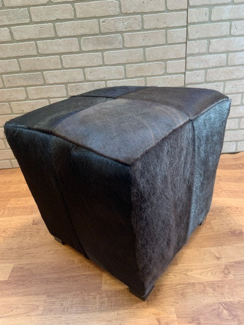Made Goods Essex Dark Brown Cowhide Ottomans  - Pair