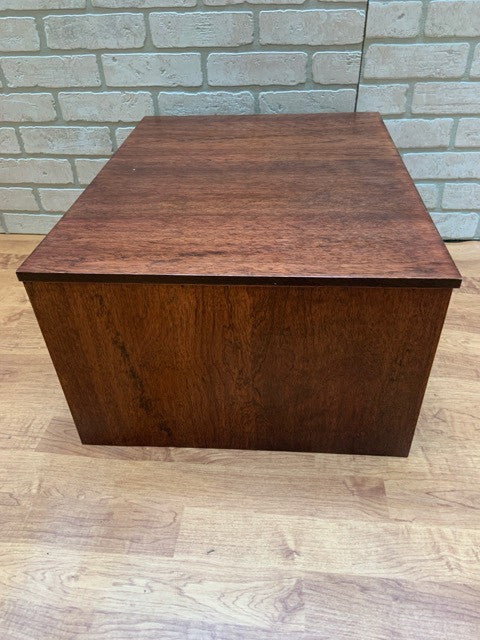 Antique Mahogany Campaign Style Desk Top Letter File Chest