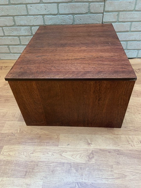 Antique Mahogany Campaign Style Desk Top Letter File Chest