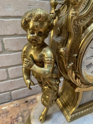 Antique Italian Figural Cherub Mantle Clock