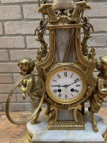 Antique Italian Figural Cherub Mantle Clock