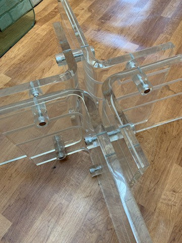 Hollywood Regency Glass and Lucite Coffee Table