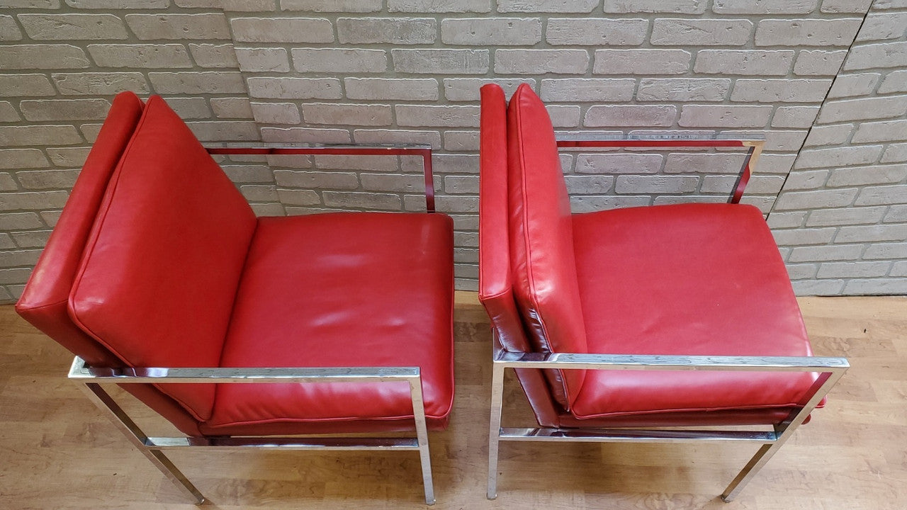 Mid Century Modern Milo Baughman Side Chairs Newly Reupholstered - Pair