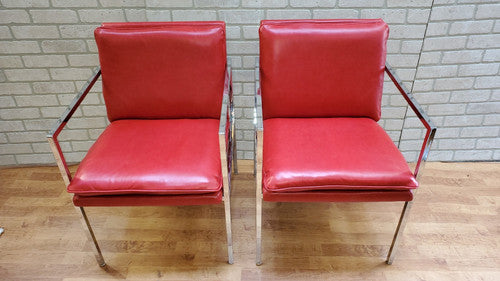 Mid Century Modern Milo Baughman Side Chairs Newly Reupholstered - Pair
