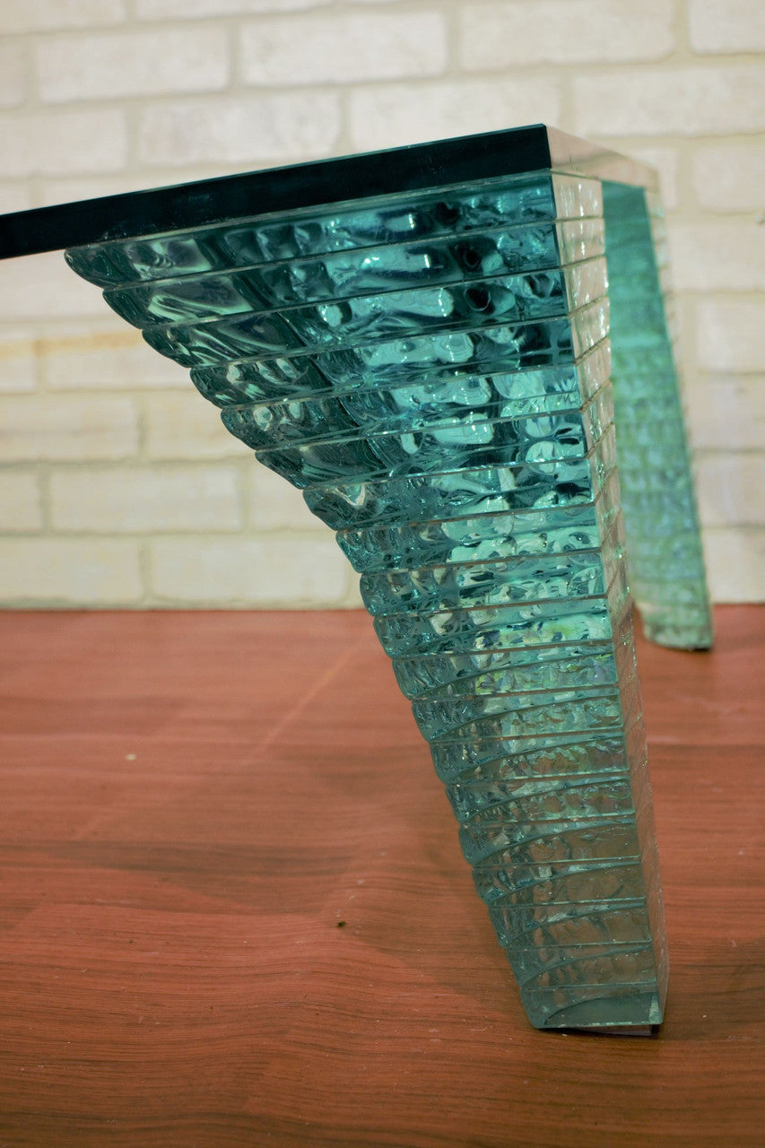 Danny Lane for Fiam Italia Atlas Curved Hand Sculpted Glass Coffee Table