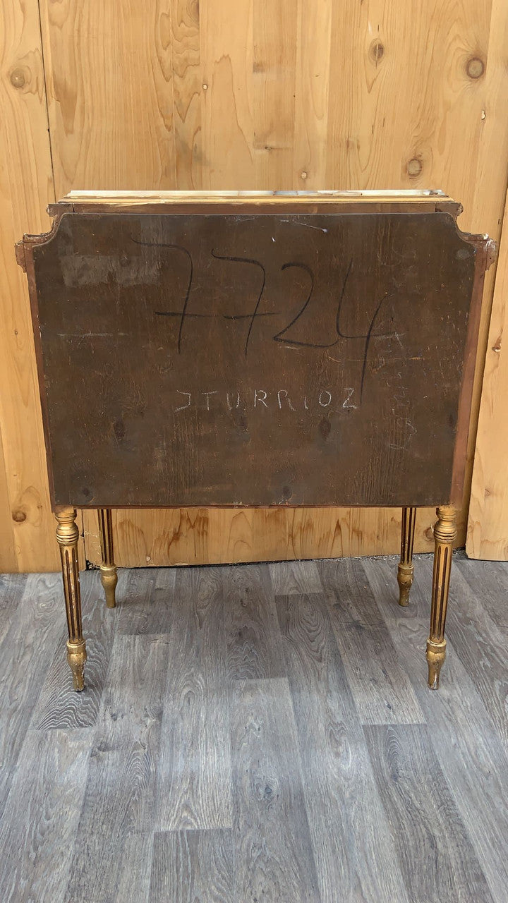 Antique Italian Rococo Style Painted Gilt and Onyx Storage Cabinet/Dry Bar