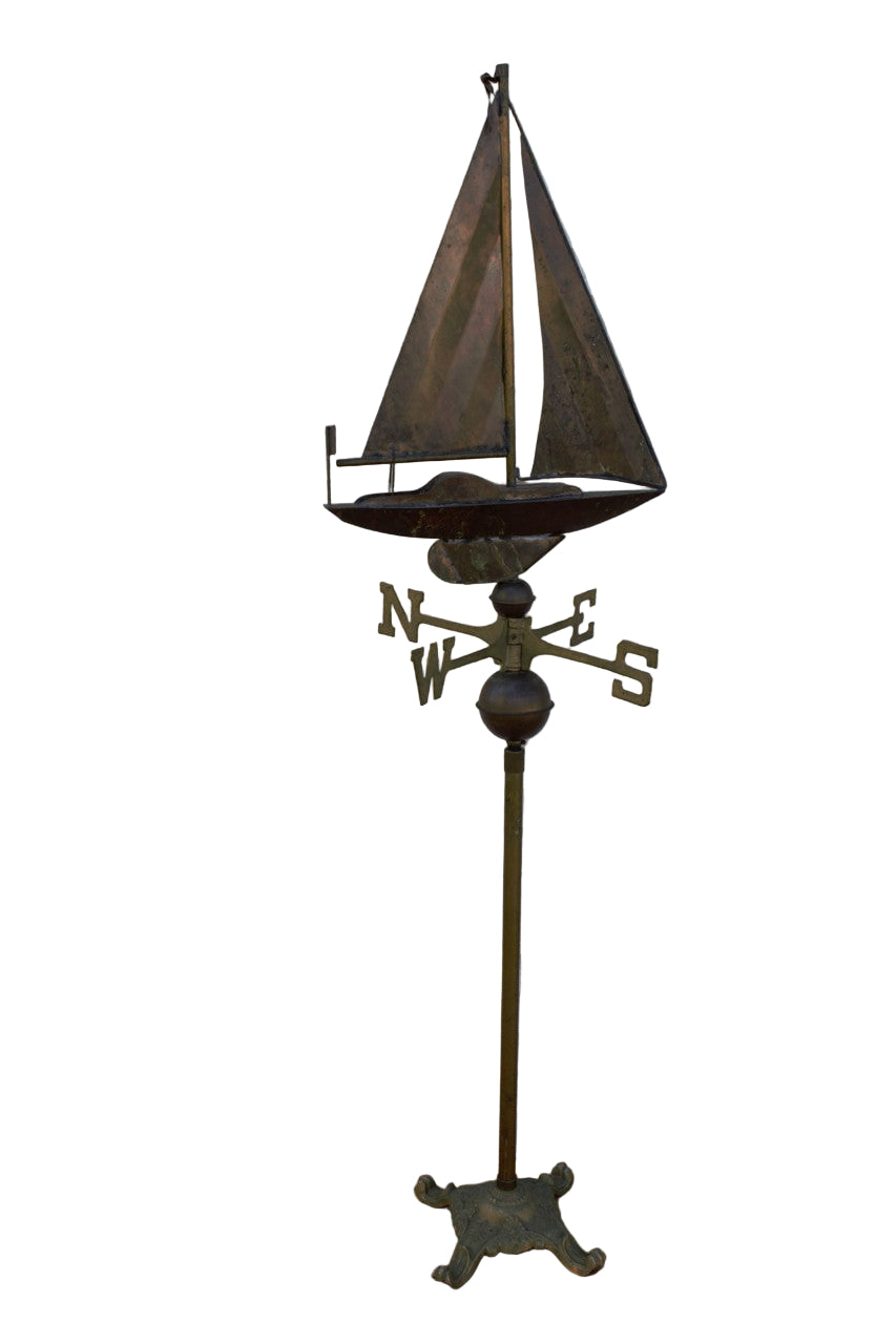 Antique Copper Boat Weathervane