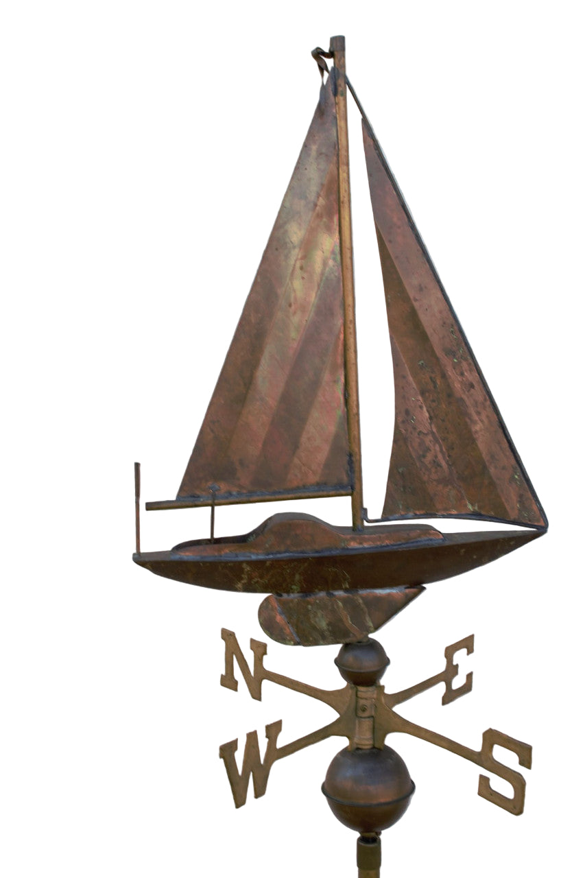 Antique Copper Boat Weathervane