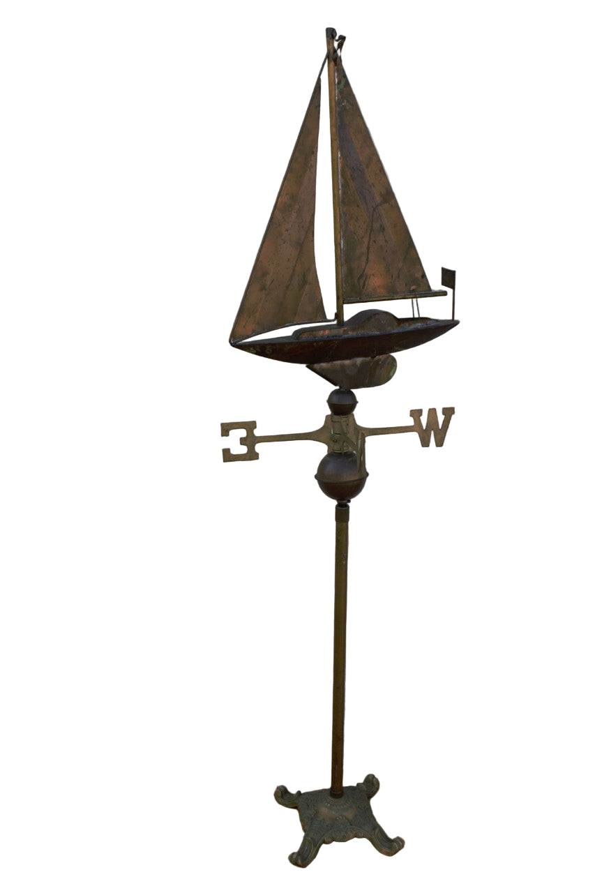 Antique Copper Boat Weathervane