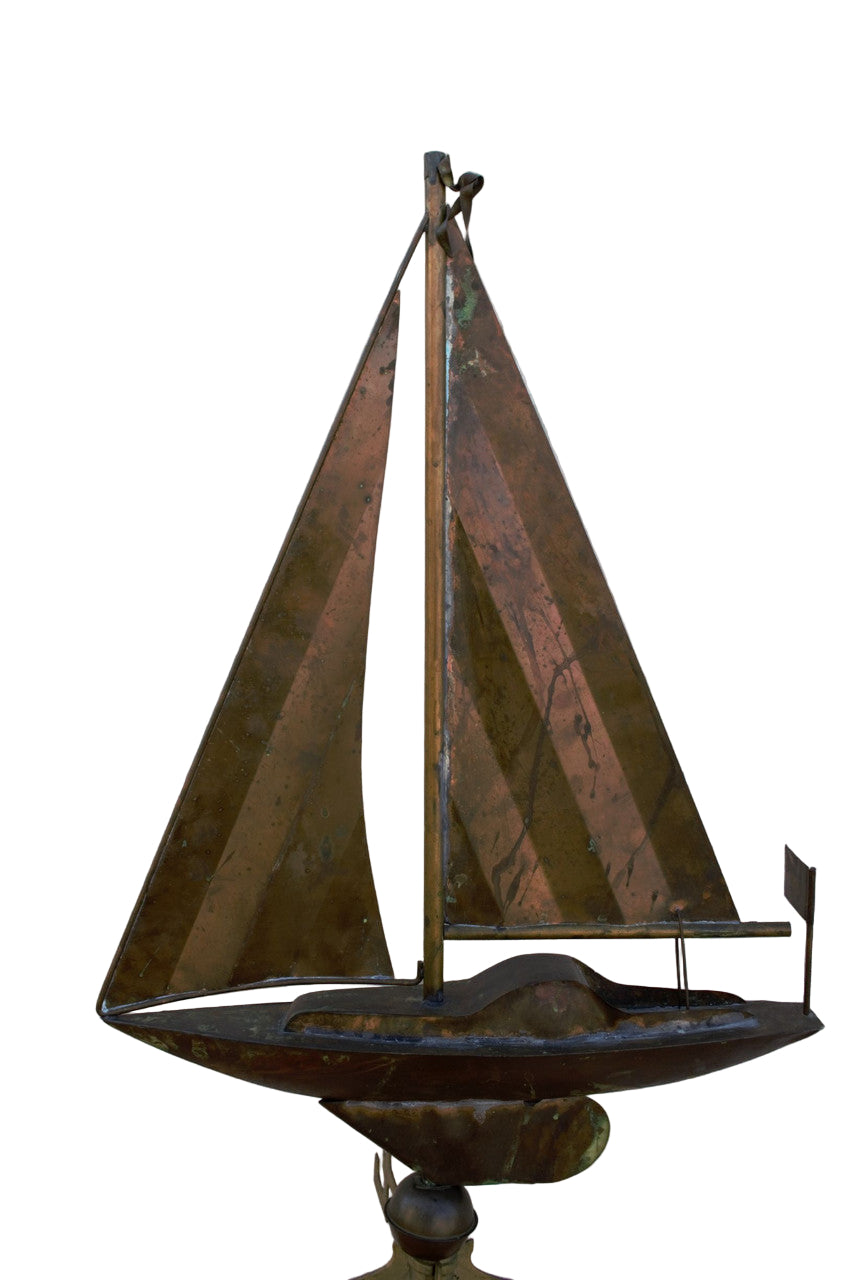 Antique Copper Boat Weathervane